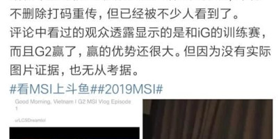 LOL“战术被泄露的职业战队”，G2忘记打码，某训练赛战绩曝光，会是IG吗