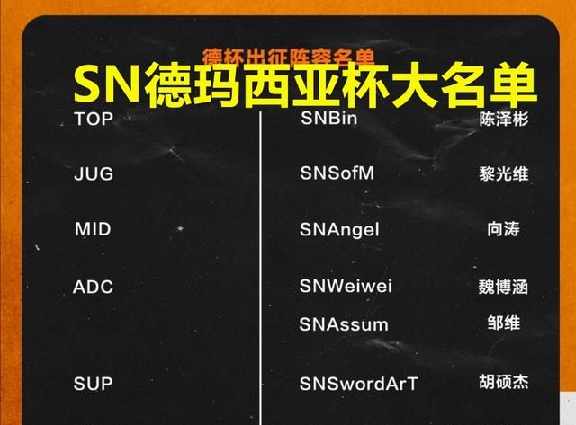 SN 战队公布德玛西亚杯名单，野王 Sofm 加盟，JKL 并不在其中，阿水会去 RNG 吗你怎么看图 1